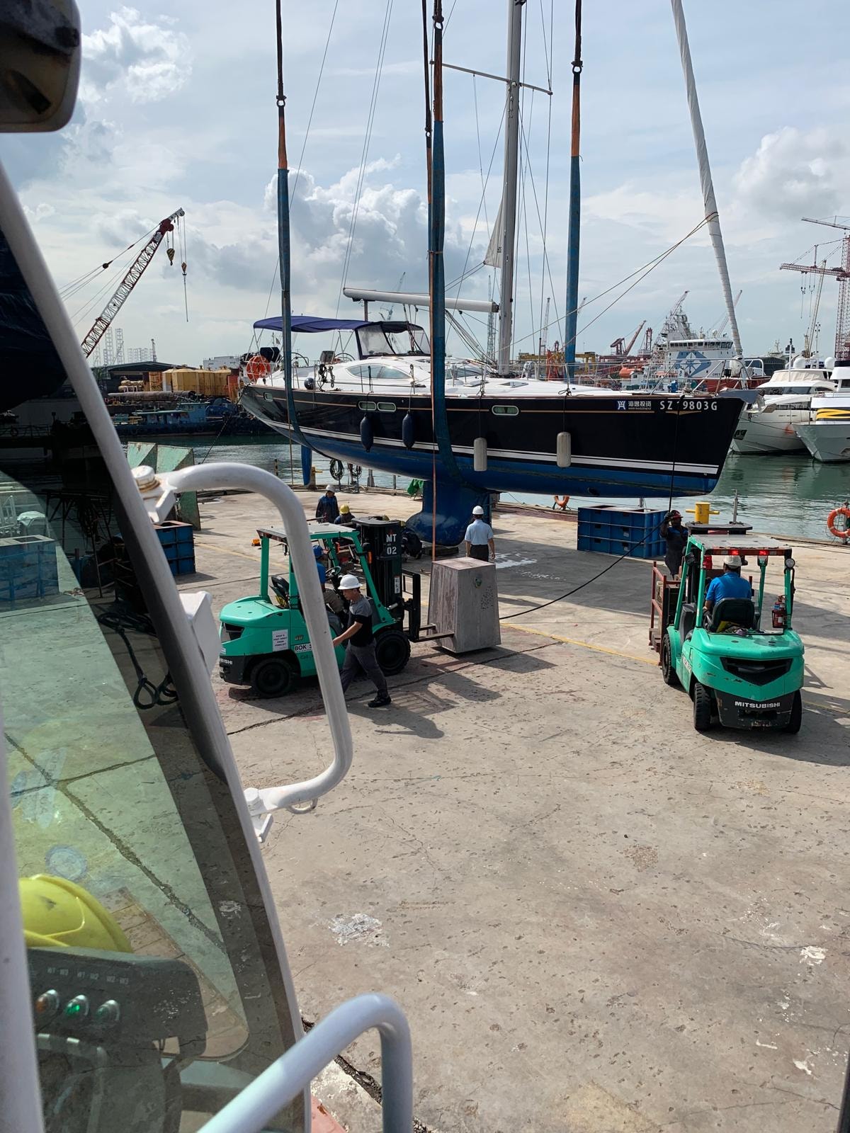 Yacht haul-out at Singapore shipyard for Navyra Group refit programme