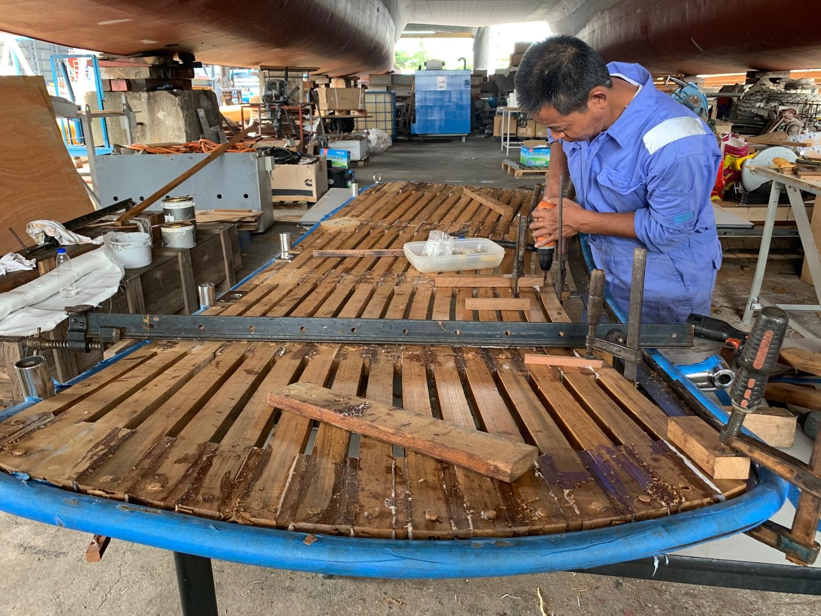 Teak deck restoration using sustainable materials and methods